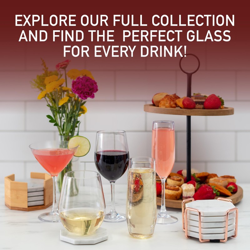 D'Eco Unbreakable Tritan Wine Glasses, 20 oz (Set of 8)