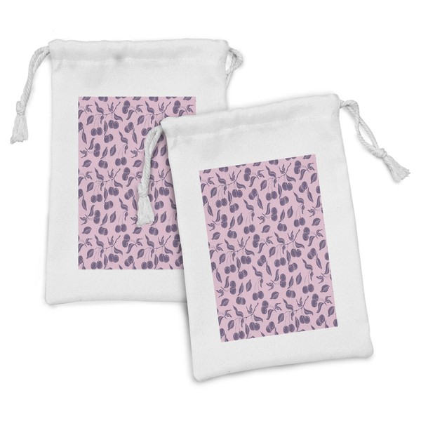 Lunarable Fruits Fabric Pouch Set of 2, Illustration of Fresh