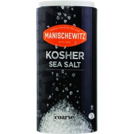 Manischewitz Premium Kosher Salt, Coarse Sea Salt, 16oz (1 Pound) Easy Pour Canister, Product of Italy, Pure Mediterranean Sea Salt. The Perfect Salt Grinder Refill!