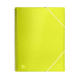 Oxford, Lime Green Plastic Document Folder A4 30 Clear Pockets