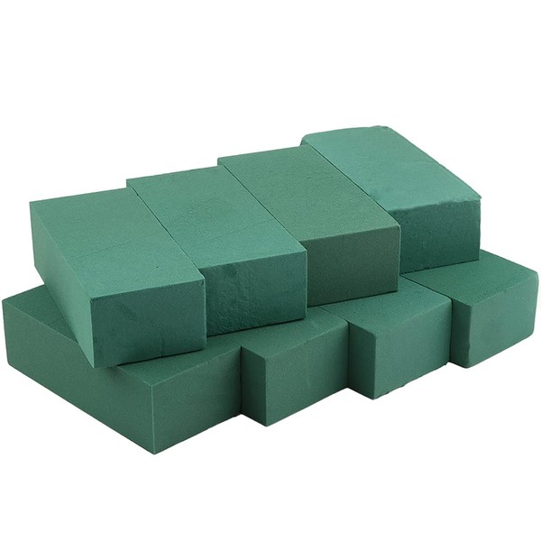 8Pcs Floral Foam Blocks Each (8.85”L x 4.1”Wx 2.75”H) Green