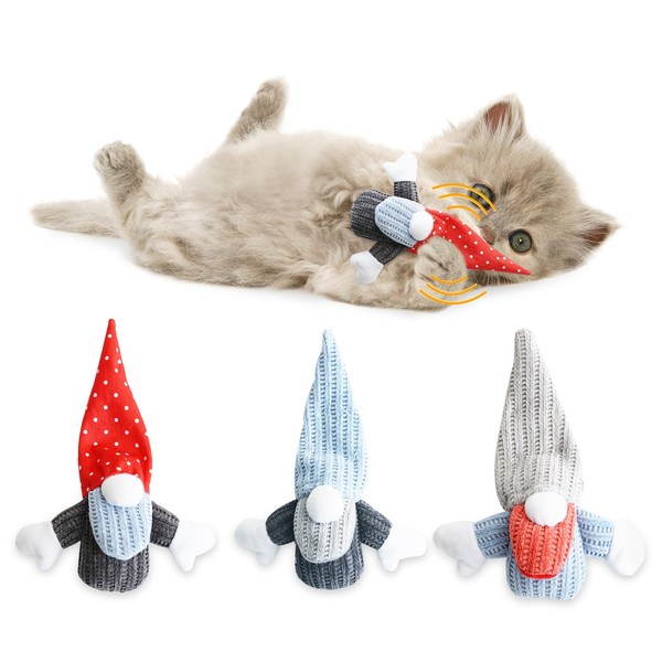 WONOWPA Catnip Toys for Indoor Cats, Paper Sounds 3PCS Plush