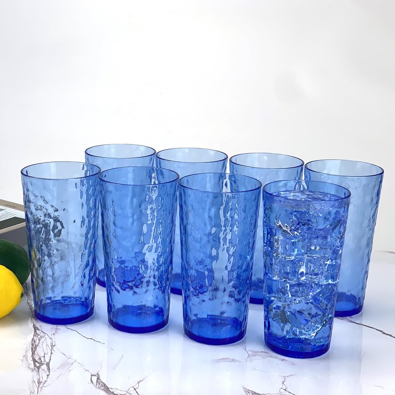 Yalin 24-Ounce Plastic Tumbler Acrylic Drinking Glasses, Reusable Plastic Cups,