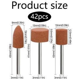 42 pieces corundum grinding tip set, grinding attachment for cordless screwdriver, grinding attachments for Dremel rotary tool, grinding attachment cordless screwdriver, grinding pen, for use on