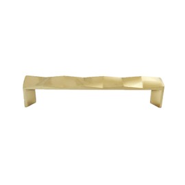 10 Pack -Hamilton Bowes - Satin Brass Decorative Cabinet Hardware Handle Pull - 5" (128 mm) Hole Centers - Modern Gold