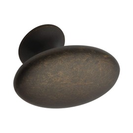 FURNIPART Furniture Knob Simple Width 60 mm Oval Die-Cast Zinc Antique Brown