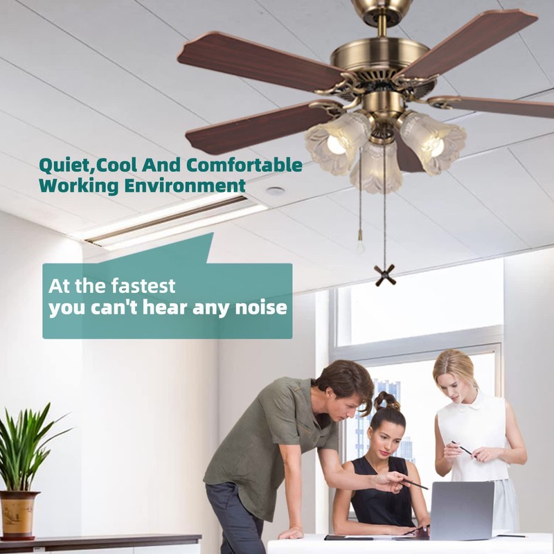 TWLITE 42 Inch Indoor Ceiling Fan with Pull-chain and Three