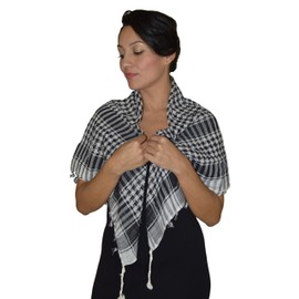 Shemagh Scarf Shawl Arab Fashion Scarf Purple Freedom Head Cover White & Black