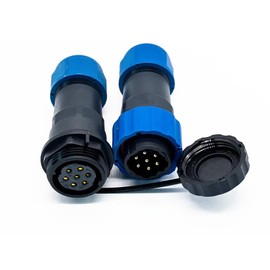 Connector Aviation Plug SP21 IP68 7-Pin Waterproof Round Plug and Socket In-Line Type 7 Pin Connector Dustproof Aviation Plug Satellite Cable Connector