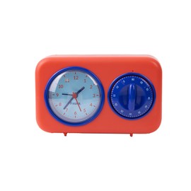Fisura - Retro Kitchen Timer Red. Analogue Kitchen Timer for 60 Minutes. Multifunctional Timer with Clock and Alarm Function. Original Timer. Pomodoro Timer.