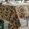 VOGOL Yellow Sunflower Pattern Table Cloth, Soft and Thick Jacquard