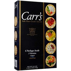 Carr's Table Water Cracker Selection, 6 Packages of 3 Varieties Inside, 1lb 9.5 oz. Box-SET OF 4