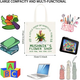 JTOUK Little Shop Horror Movie Gift Feed Me Seymour Tote Bag Scary Movie Fans Gift Horror Lovers Gift (Mushnik Tote EU)