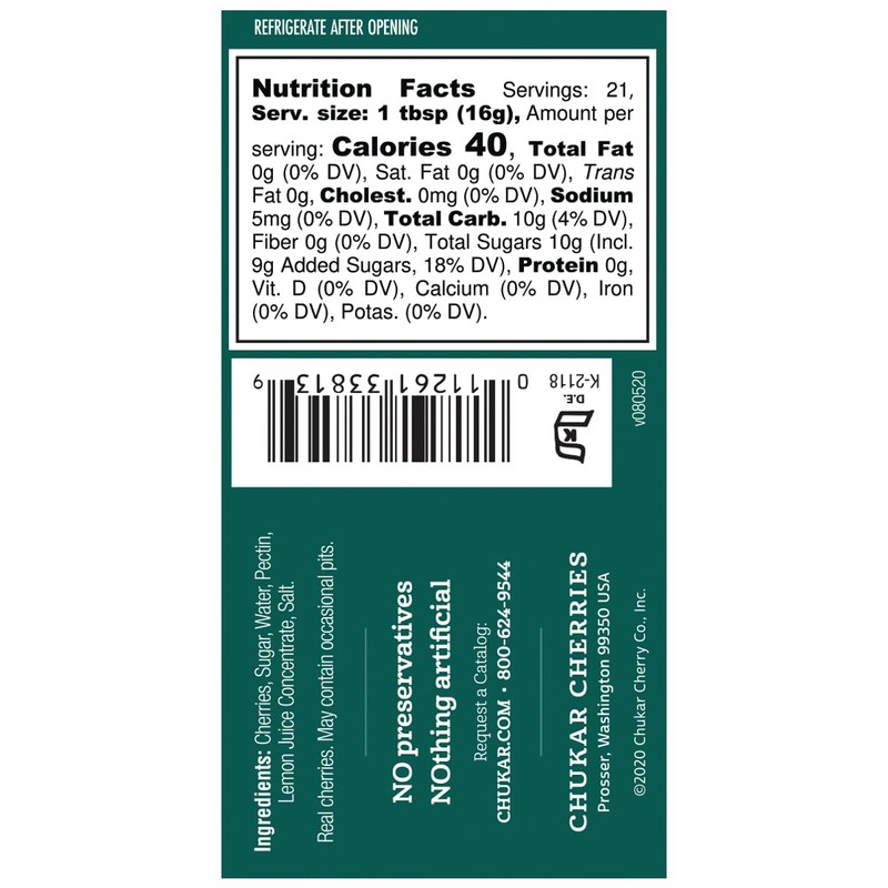 Chukar Cherries Sour Cherry Preserves (Pack of 1)