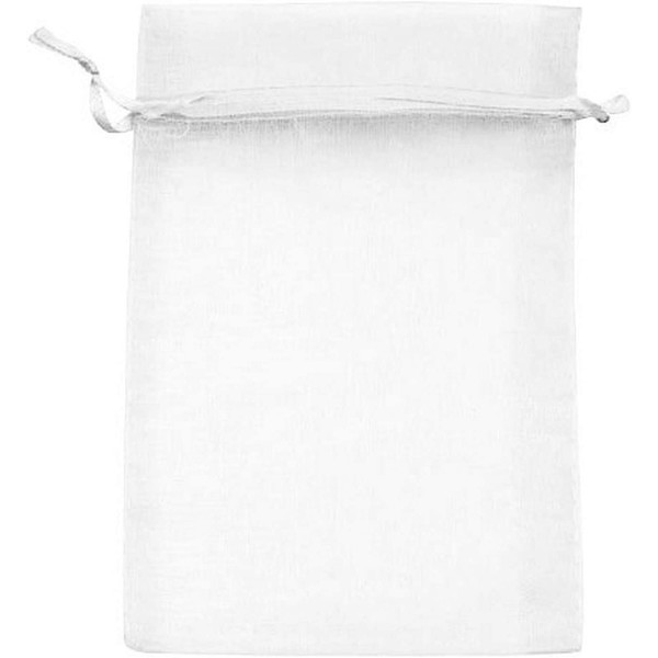 Beadaholique BX1294 WH Drawstring Gift Bags, 4 by 6-Inch, White Organza