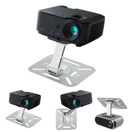 Qacpahucy Projektorhalterung - Mini-Projektorhalterung 360° drehbare Projektor-Wandhalterung kompatibel mit den meisten Projektoren mit 1/4-Zoll-Schraubenschnittstelle für Heimkino Büro (Silber)