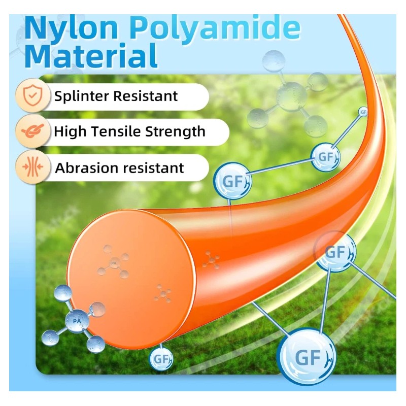 Eventronic String Trimmer Line, Weed Eater String Orange Premium Nylon,