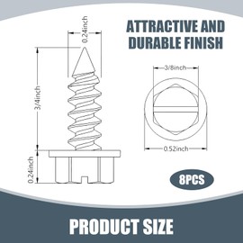 taluoka 8 PCS Car License Plate Mounting Screw Kit, 304 Stainless Steel Slotted Design US License Plate Frame Fixing Hexagonal Head Fastening Screws, Self-Tapping Mounting Bolts, for Cars (Black)