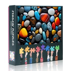 Puzzles for Adults 1000 Pieces - Polished Gemstones Patterns Hard Difficult Jigsaw Puzzles for Adults Colorful Stones Educational Game Challenge 1000 Pieces Puzzles Kit -28x20 inch