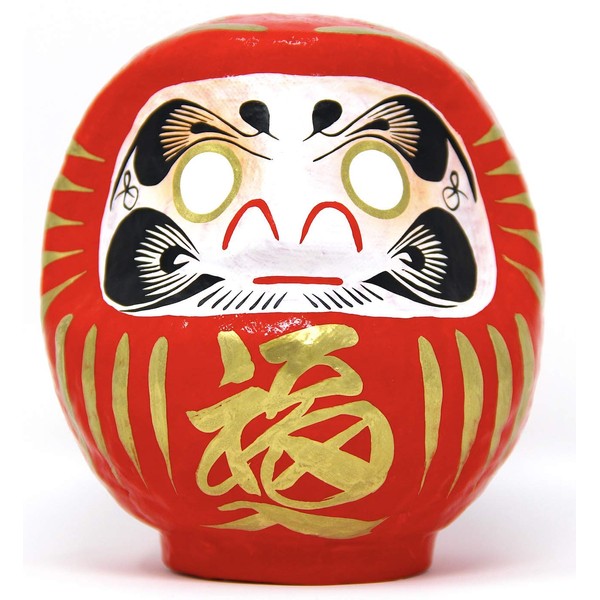 Traditional & Authentic Daruma Lucky Doll – Size 2 – Red: Safety & Success in every Way – Hand Made in Japan – Height: 4.7 inch (12cm)