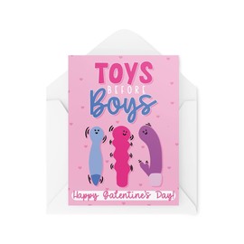 Galentine's Day Cards - Toys Before Boys - Cheeky Best Friend Cards - Bestie Card - Anti-Valentines Day - Funny Cards - Girly Card CBH1592