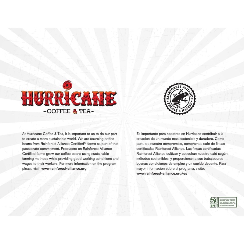 Hurricane Coffee Big Wave Medium Roast Coffee, Compostable Single Serve