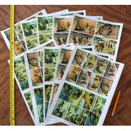 Decoupage Paper Pack (10sheets A4 / 8"x11") Winter Sport Rural Holidays FLONZ Vintage Ephemera Trading Card