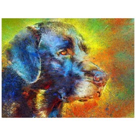 Colourful Labrador Wall Art Décor Hand Signed Modern Lab Owner Gift, Abstract Blue Black Labrador Print, Gift For Labrador Mom, Dog Art Vivid Modern Labrador Dog Artwork choice of size (A3)