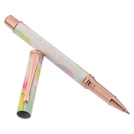 Women's Heartfelt Inspirational Gel Pen, Abstract Sea Glass Cherish Every Moment, Black Ink.5mm Fine Point