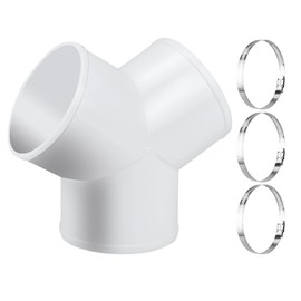 Enenes Duct Splitter, 6 Inch 3 Way Duct Connector for Exhaust Fan Dryer Vent Hose Come with 3 PCS Hose Clamps (6 Inch)