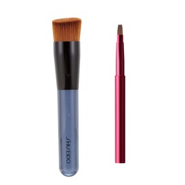 Shiseido Foundation Brush 131 (with dedicated case) + Lip Brush (Red) N 407 1 Piece Set