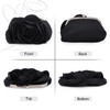 LHHMZ Women Elegant Rose Clutch Bag Floral Satin Clutch Floral