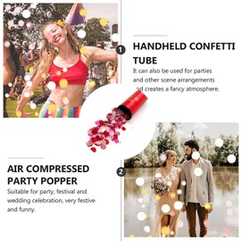 Confetti Cannon Set, Confetti Bomb, Confetti Shooter, (Confetti Push Pop/Confetti Cannon/Popper/Confetti Bomb) for Wedding, Birthday, New Year's Eve and Other Parties (Red, 6 Pieces)