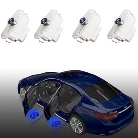 4PCS No Fade Car Door Light Logo Compatible for Infiniti, RCBDCYGJ Ultra-Bright Projector Lights for Partial QX50/56/60/70/80, Q50/60/70, G25/37, M25/35/37, FX37/50, EX25/35/37 (Blue)