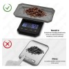Báscula Digital de Cocina HALMAN con Temporizador para Café y