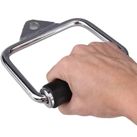 D Shape Exercise Handle with Rubber, Multii Grip D Bar Fitness Equipment, Cable Attachments Gym Handles, Non-Slip Triceps D Shape Press Down, Suitable for Fitness Exercise Gym (D)