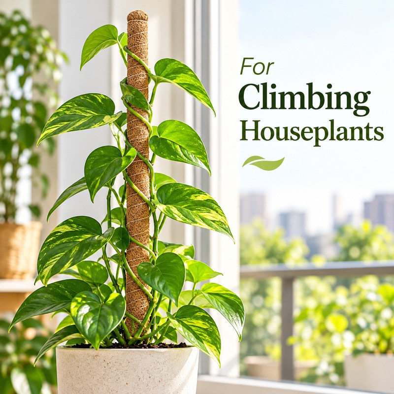 Moss Pole for Climbing Indoor Plants – Plant Fiber Support