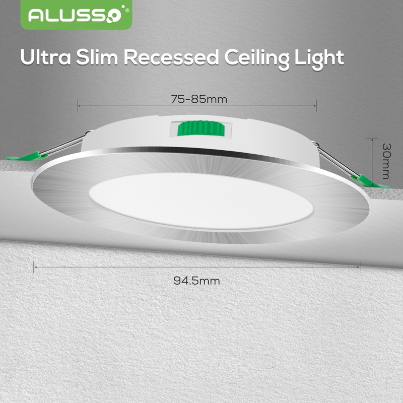 ALUSSO LED Recessed Ceiling Spotlights Dimmable, 5W Downlights Ultra Slim