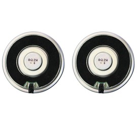 Small Speaker, 8Ohm / 2W Audio Horn, Speaker Audio Amplifier DIY Accessories, Diameter: 50.7MM/ 2inch, Width : 50.7mm/ 2inch；Height: 10MM/ 0.39 inch, with 20CM Terminal Cable.(2Pack)