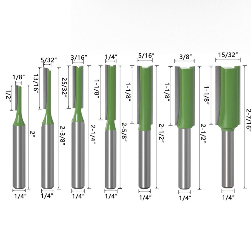 7PCS Router Bits Set 6.35mm (1/4 Inch) Shank 3 4
