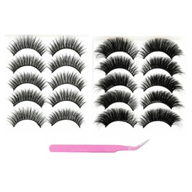 TYXHXTF Eyelashes 10 Pairs - Natural Look Lashes for Cat Eye, Fake, Individual & Cluster Lashes