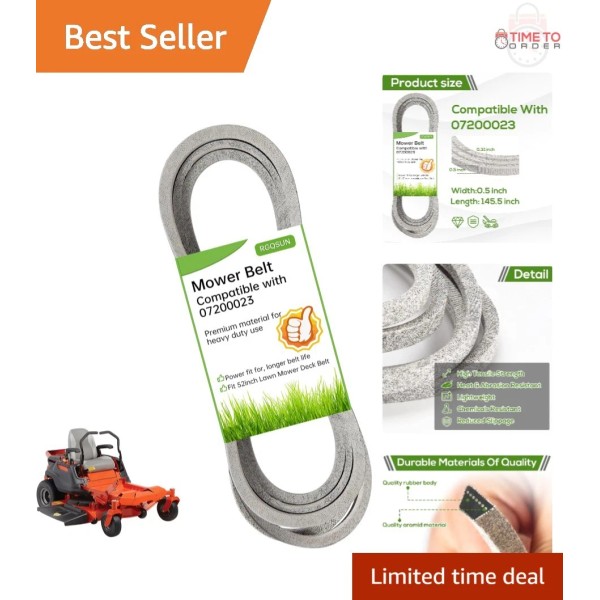 Unbranded Lawn Mower Deck Belt 52 inch Replacement for Ariens