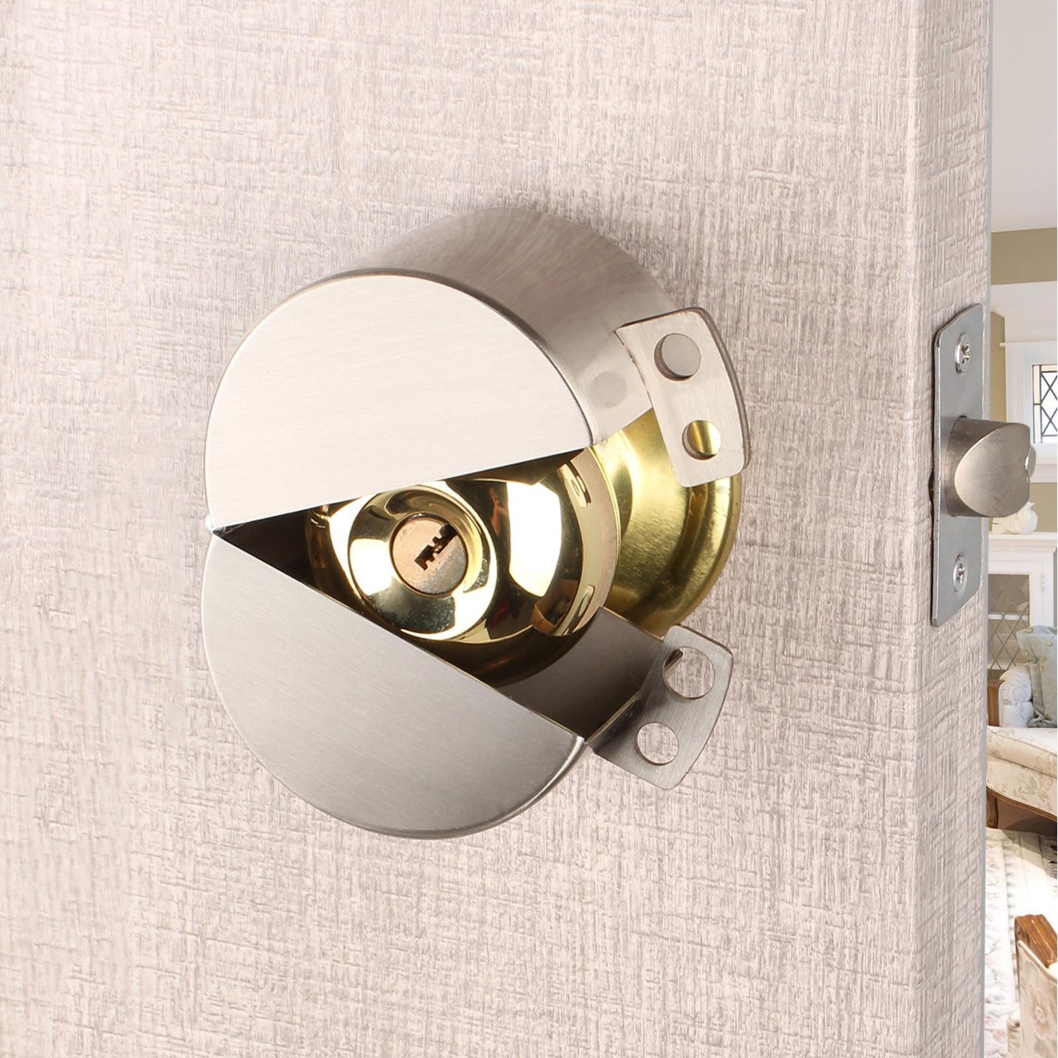 Posnaland Door Knob Lockout Device Child Safety Doorknob Locking Cover ...