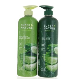 Super nature Potente Aloe Suave Hidratante Champú y Acondicionador Sin Sulfatos, 30 Fl Oz