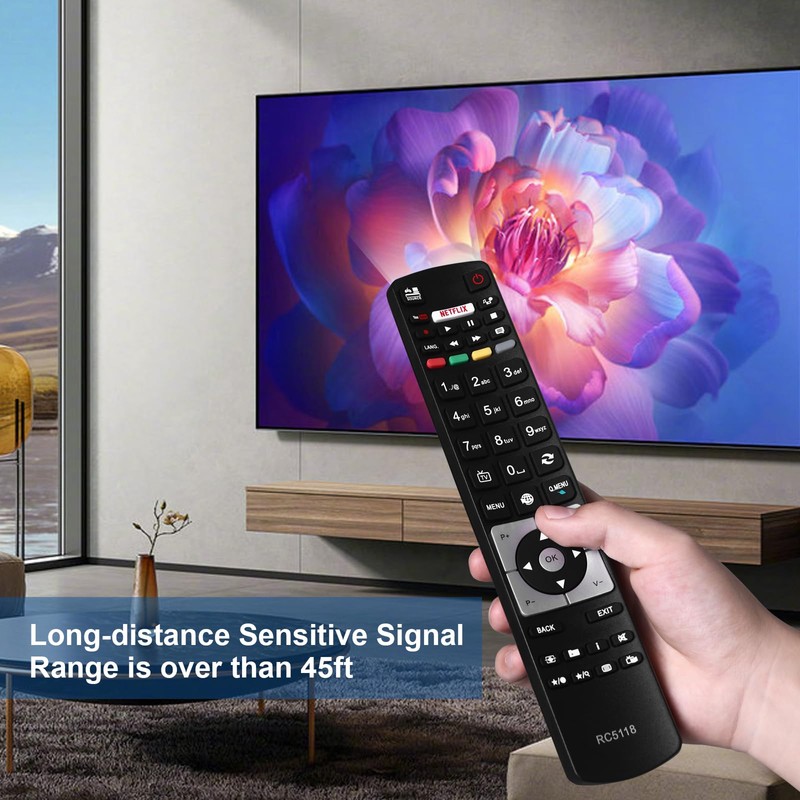 RC5118F Remote Control Compatible with Hitachi Digihome Alba Polaroid Finlux