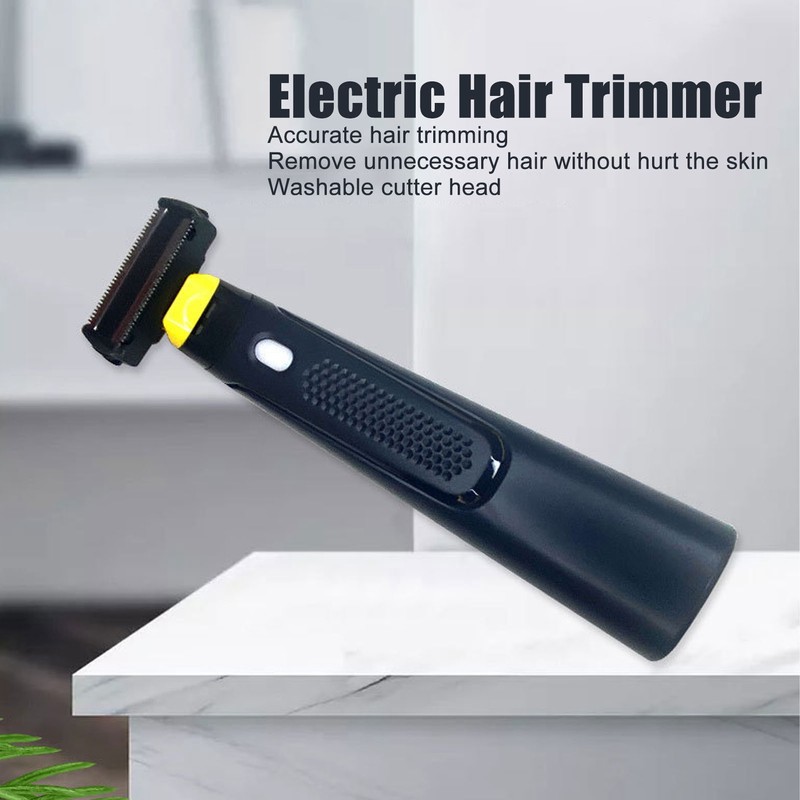 Unisex Electric Trimmer T Shaped Washable Cutter Head 3 Guide