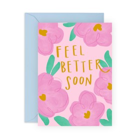 Get Well Soon Card for Women - Feel Better Soon - Encouragement Gifts for Her, Friends, Sister, Daughter, Mum, Grandma, Auntie, Colleagues, Coworkers, Classmates, Wife - Flowers - Comes with Stickers