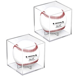 Baseball Sign Case, Set of 2, Acrylic, UV Protection, Compatible with Hard/Soft Balls, Display Case, Protection, Display, Dustproof, Collection Case, Display Case, Commemorative Goods, Baseball Goods, Transparent