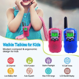 BAOFENG BF-T3 Walkie Talkies for Kids UHF 22 Channels Portable Two Way Radio Handheld, Toys for Boys Girls(4 Pack)