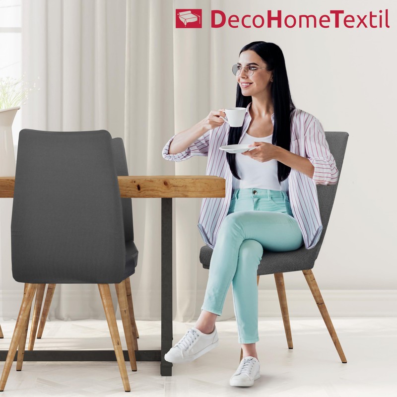 DecoHomeTextil Universal Stretch Plain Chair Cover, Chair Cover, Covers